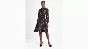 Autumn Floral Silk-blend Shirtdress