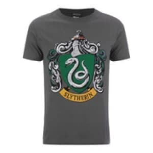 Harry Potter Mens Slytherin Shield T-Shirt - Grey - L