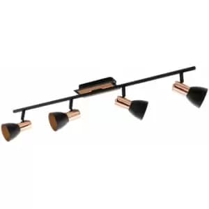 Loops - Flush Ceiling Light Colour Black Copper Shade Bulb GU10 4x3.3W Included