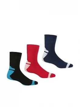 Regatta Black 3 Pack Quick Dry Outdoor Active Socks - age 3-5