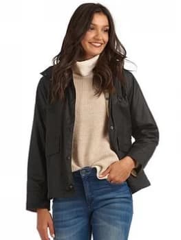 Barbour Barbour Avon Detchable Hood Cord Collar Wax Jacket - Navy, Size 8, Women