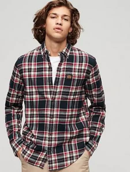 Superdry Navy Organic Cotton Lumberjack Check Shirt