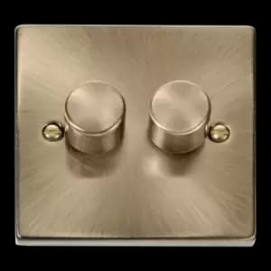 Click Scolmore Deco 2 Gang 400W-VA 2 Way Resistive-Inductive Dimmer Switch - VPAB152