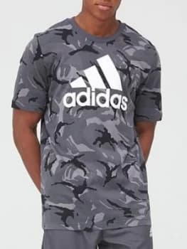 adidas Camo T-Shirt - Grey Size M Men