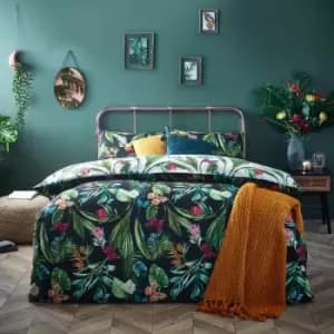 Furn. Azura King Duvet Cover Set Cotton Dark Bloom