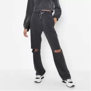 Missguided Acid Wash Joggers - Black