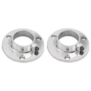 Moderix Round Tube Holder for Warobe Rail 25mm Chrome Set of 2