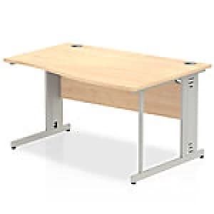 Impulse Cable Managed 1400 Right Hand Wave Desk Maple