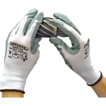 Tufflite Palm-side Coated Grey/White Gloves - Size 6