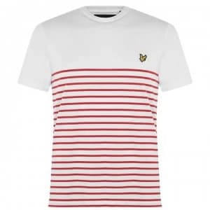 Lyle and Scott Breton Stripe T Shirt - Wht/Red Z809