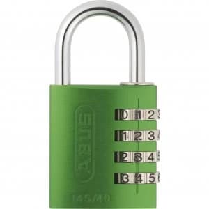 Abus 145 Series Aluminium Combination Padlock 40mm Green Standard
