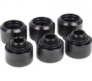 Icicle 16mm Chrome HardTube Compression Fitting - Black