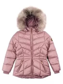Barbour International Girls Island Quilt Jacket - Iced Fondant, Light Pink, Size 10-11 Years, Women
