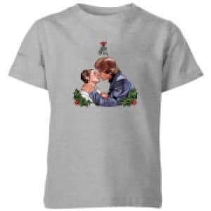 Star Wars Mistletoe Kiss Kids Christmas T-Shirt - Grey - 11-12 Years