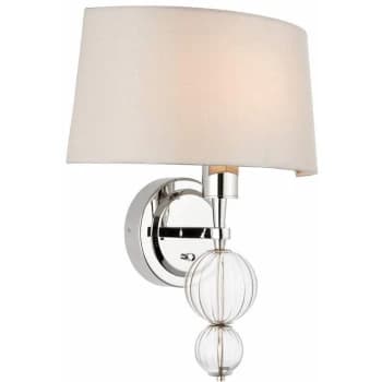 12interiors1900 - Half Darlaston wall lamp, nickel and glass, silk lampshade