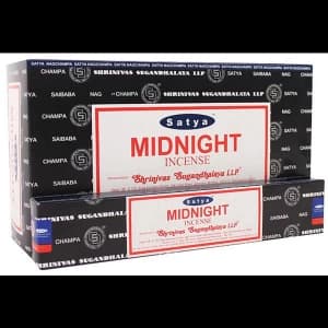 Box of 12 Packs of Midnight Incense Sticks by Satya