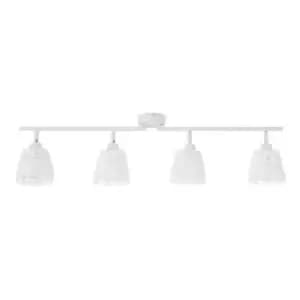 Everett 4 Light Ceiling Spotlight Bar Sandy White Metal Sandy White Cord LED E14 - Merano