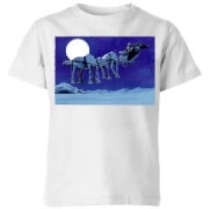 Star Wars AT-AT Darth Vader Sleigh Kids Christmas T-Shirt - White - 11-12 Years