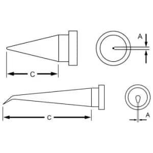 Weller T0054448299 LT T Solder Tip - Conical Tip Long - Ø0.6 x 13.0mm