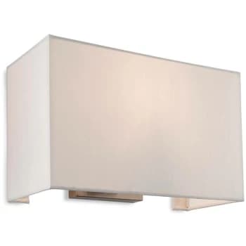 Firstlight - Fargo - 1 Light Single Indoor Wall Light Brushed Steel, Cream Shade, E27