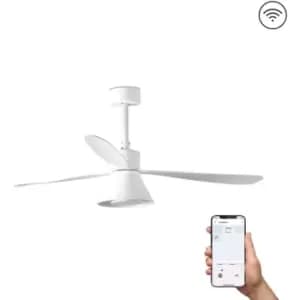 Faro Amelia Large Cone LED White Ceiling Fan Smart, 6 Speed