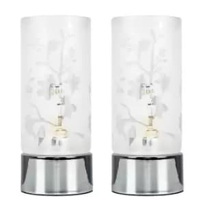 Florette Pair of Silver Table Lamp
