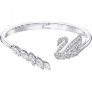 Ladies Swarovski Rhodium Plated Swan Lake Bangle