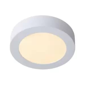 Lucide BRICE-LED - Flush Ceiling Light Bathroom - Ø18cm - LED Dim. - 1x12W 3000K - IP44 - White