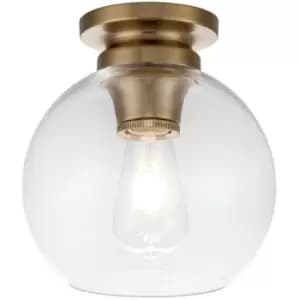 Elstead Feiss Tabby Bowl Semi Flush Ceiling Light Burnished Brass