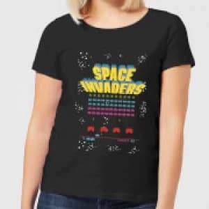 Space Invaders Game Screen Womens T-Shirt - Black