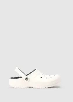 Crocs Mens Classic Lined Clog In White/Grey