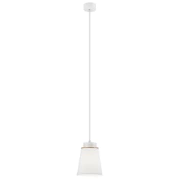 Lamkur Lighting - Agustino Dome Pendant Ceiling Lights, Fabric Shade, White , 1x E27