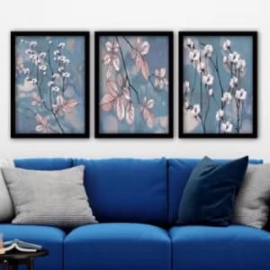3SC73 Multicolor Decorative Framed Painting (3 Pieces)