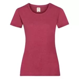 Fruit Of The Loom Ladies/Womens Lady-Fit Valueweight Short Sleeve T-Shirt (L) (Vintage Heather Red)