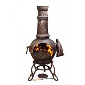 Gardeco Toledo Cast Iron Chiminea with Grape Design - Large