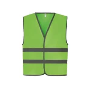 Yoko Hi-Vis Childrens/Kids Reflective Border Waistcoat (S) (Lime)