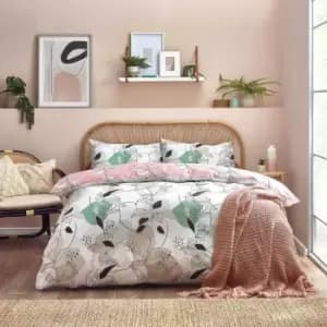 Furn. Caliko King Duvet Cover Set Cotton Polyester Blush