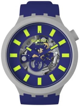 Swatch LIMY Big Bold Bioceramic Blue Strap SB03M103 Watch
