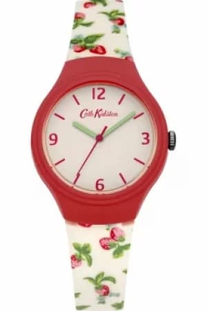 Ladies Cath Kidston Strawberries Silicone Strap Watch CKL023RW