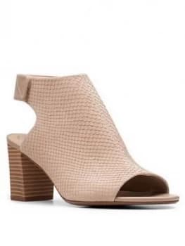 Clarks Deva Bell Leather Peep Toe Sandal - Sand