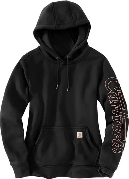 Carhartt Relaxed Fit Rain Defender Graphic Ladies Hoodie, black, Size L for Women