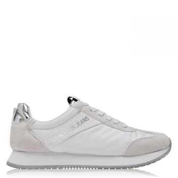 Calvin Klein Jeans Jill Low Top Trainers - White/Silver