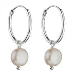 Freshwater Pearl Assembled Hoop Earrings E6015W