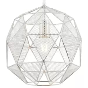 Hanging Ceiling Pendant Light CHROME Geometric Lamp Shade Bulb Holder Fitting