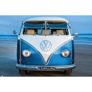 VW (Brendan Ray) Blue Kombi Poster