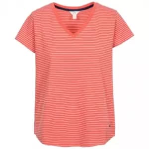 Trespass Womens Konnie V Neck T Shirt (S) (Peach Stripe)