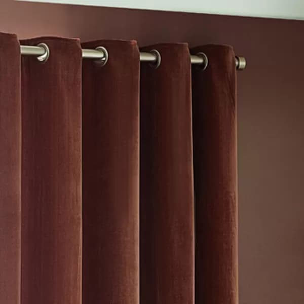 Heavy Chenille Nutmeg Eyelet Curtains Heavy Chenille Marine