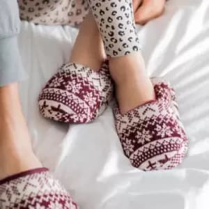 totes Mini Me Family Collection Full Slippers Red