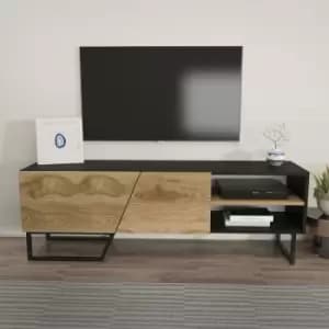 Decorotika - Denasse tv Stand for TVs up to 60"Black, Oud Oak Pattern and Black