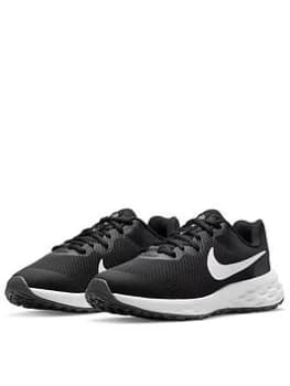 Nike Revolution 6 Junior Trainers - Black/White, Size 3